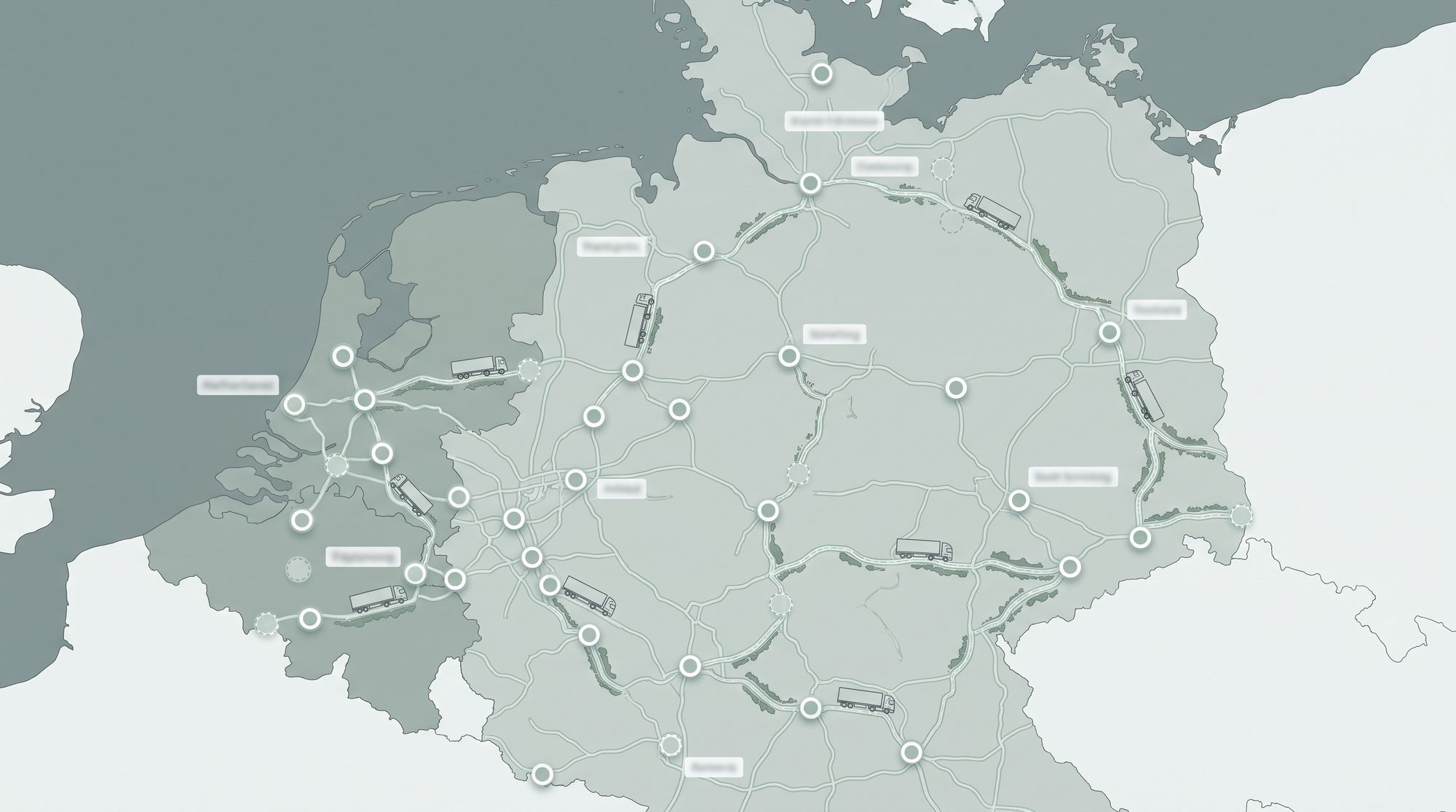 Netzkarte: bestehende und geplante ElectroFleet-Hubs an den Logistikkorridoren — Netz, nicht Einzelstandort