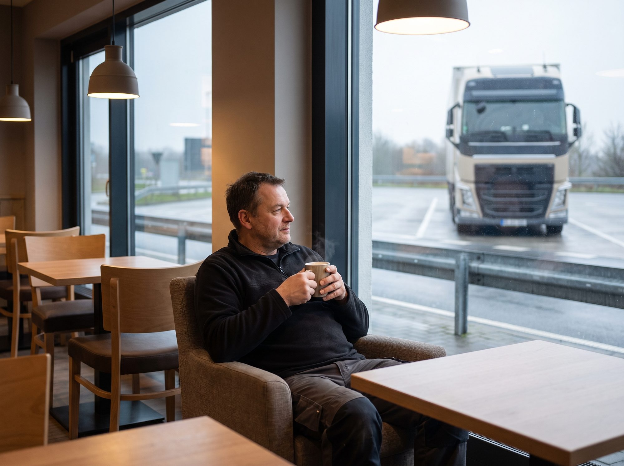 Fahrer im Bistrobereich