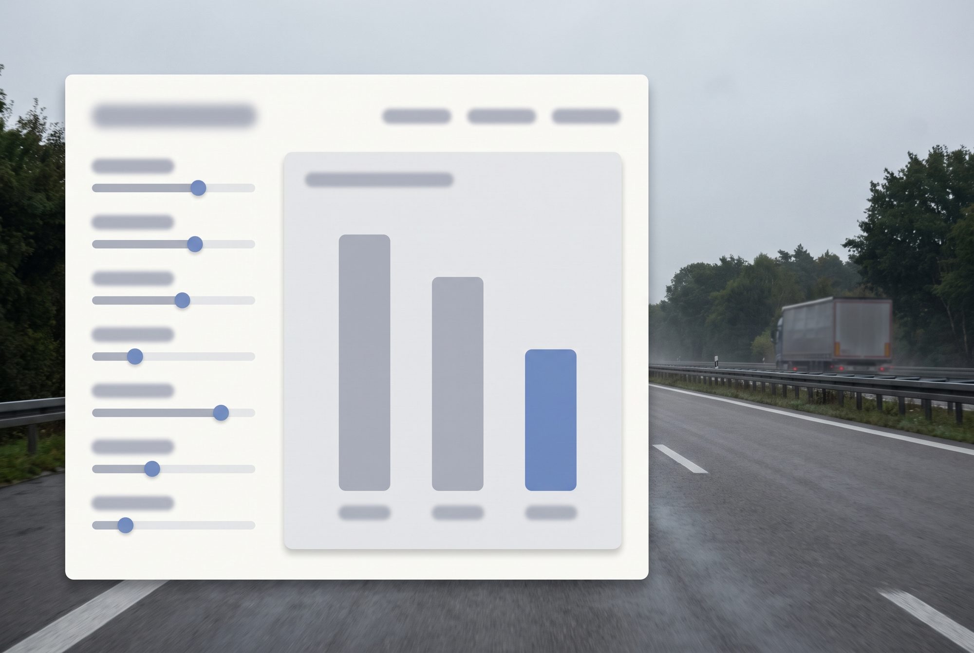 Screenshot-Mockup des TCO-Rechners: Eingabefelder links, Δ €/km-Ergebnisbalken rechts