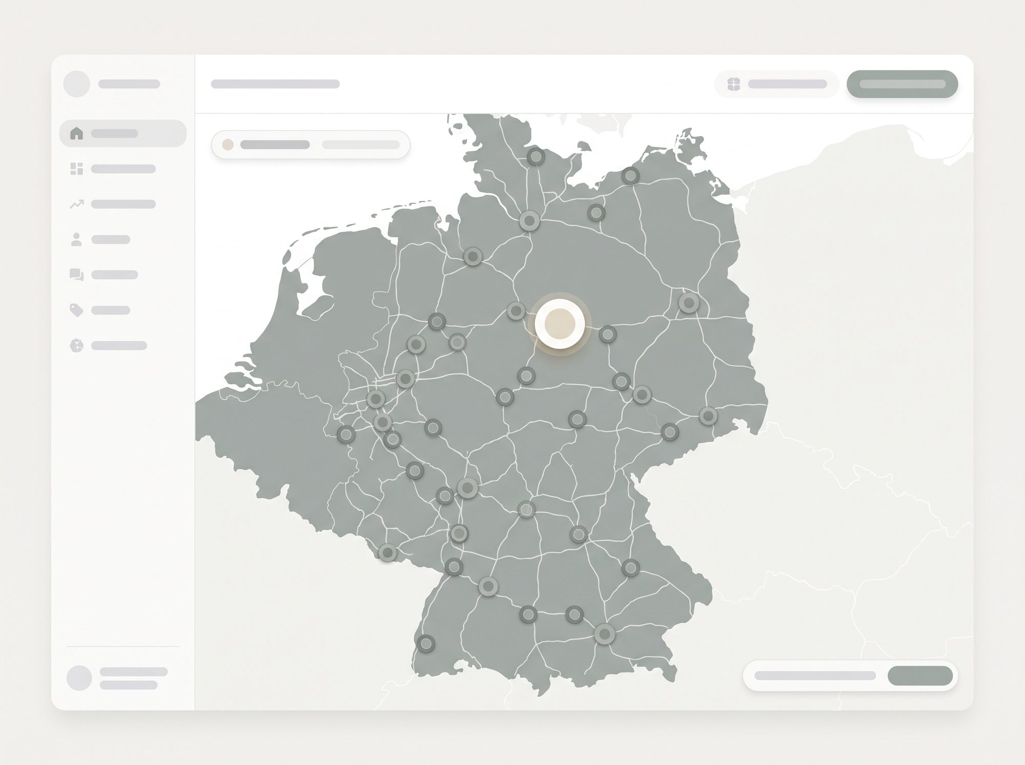 Mehrere Depots auf Deutschlandkarte markiert