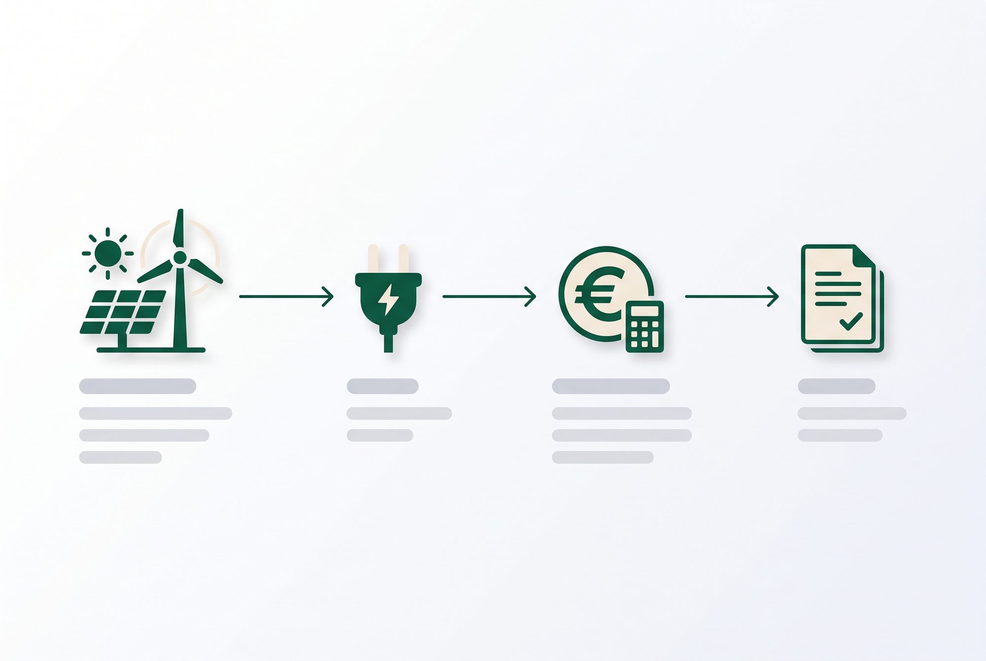 Diagramm: Erzeugung → Ladevorgang → Emissionsfaktor → Report