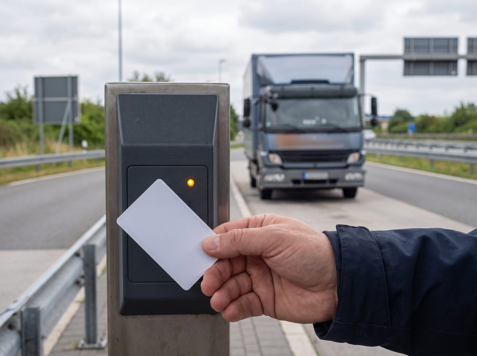 Ladekarte am Kartenleser der Säule