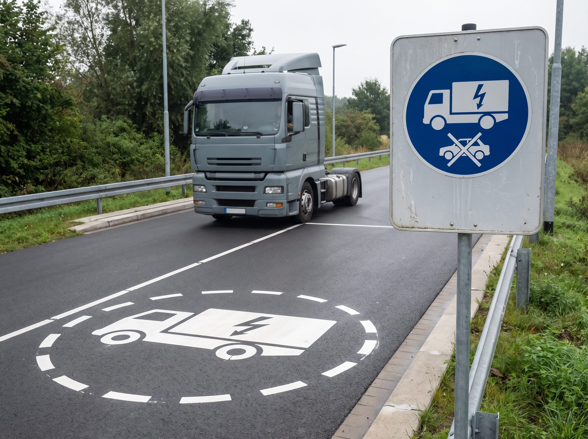 Hinweis: Buchten nur für E-Lkw, kein Pkw