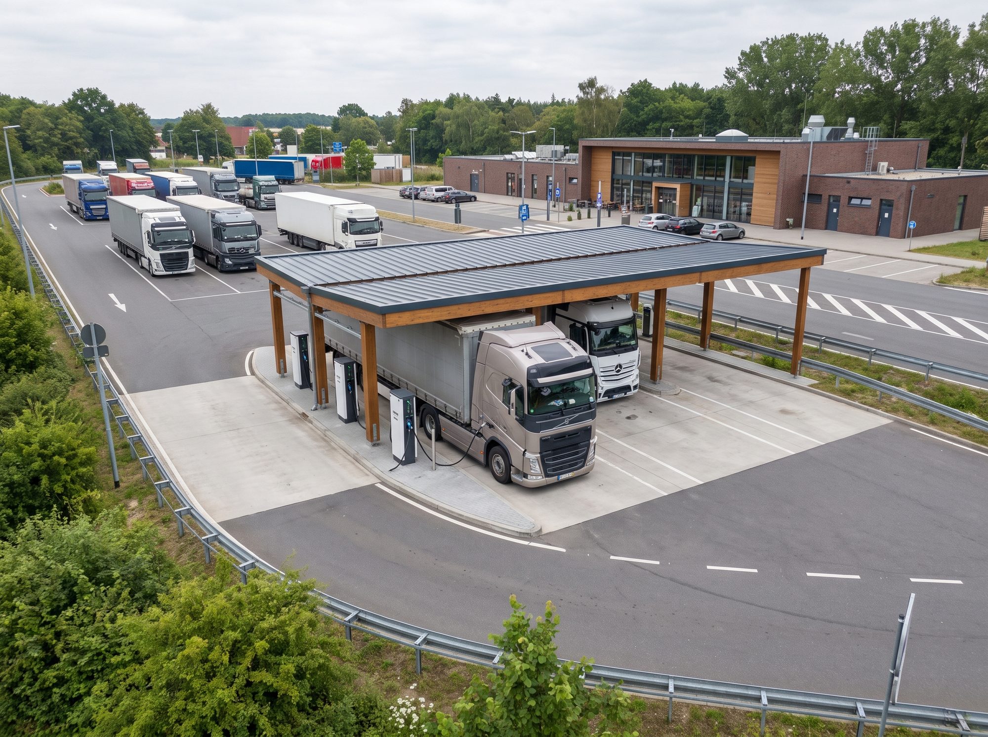 Autohof mit neuem Ladepark