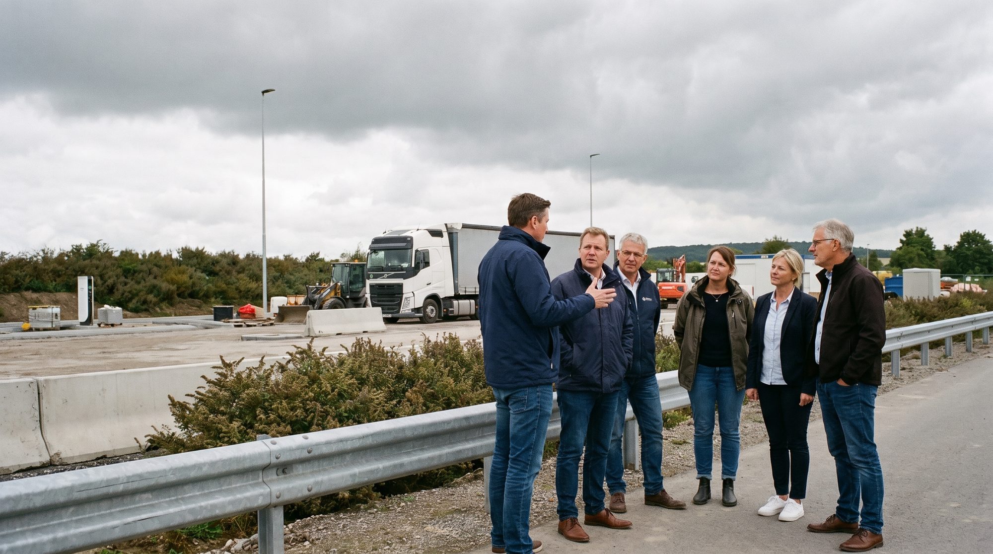 Gründerteam/ElectroFleet-Team vor dem Ladehub Osnabrück (nahbar, echt)